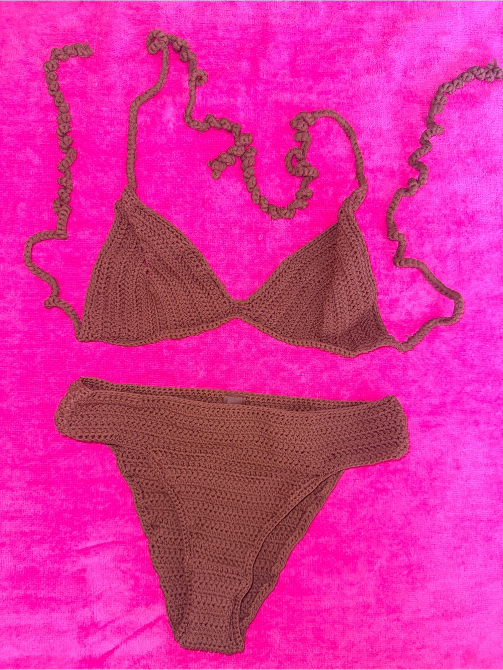 SKIMS COCOA crochet bikini set